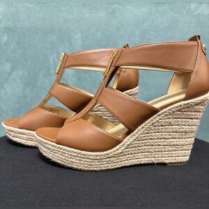 Michael Kors Damita Leather Wedge Size 8.5 Women’s